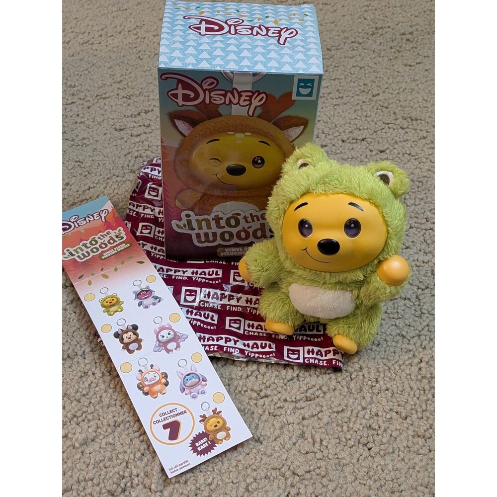 HAPPY HAUL Disney Into The Woods WINNIE POOH as a FROG 5” Plush & Vinyl Keychain
